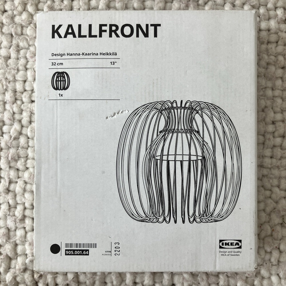 NEW IKEA KALLFRONT Pendant Lamp Shade Black Curved Metal Wires 13" Boho Industry